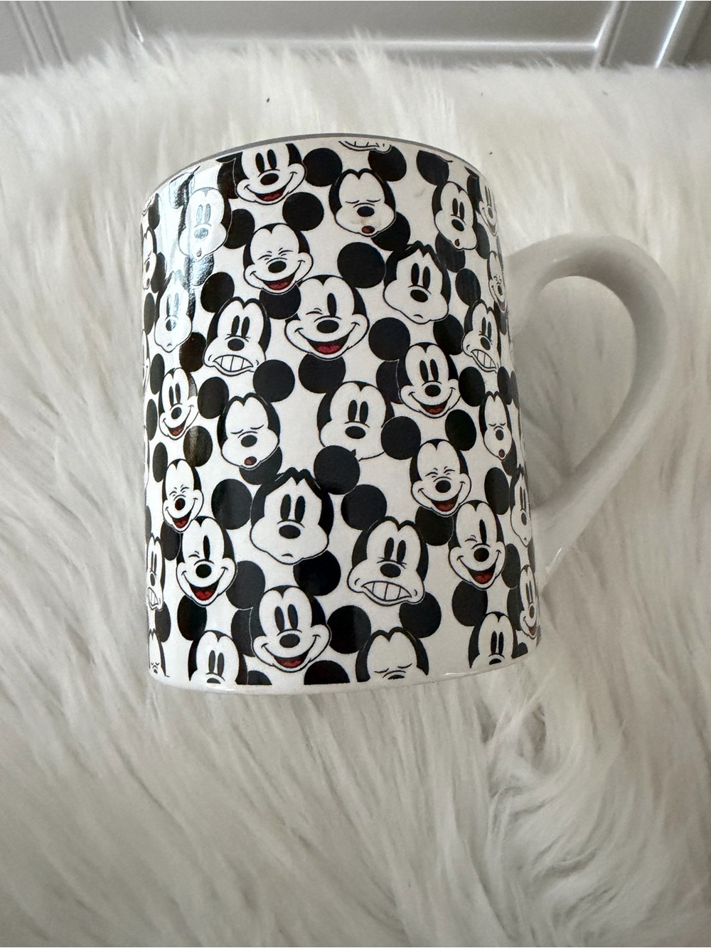 Disney Black and White Mickey Faces Ceramic Mug